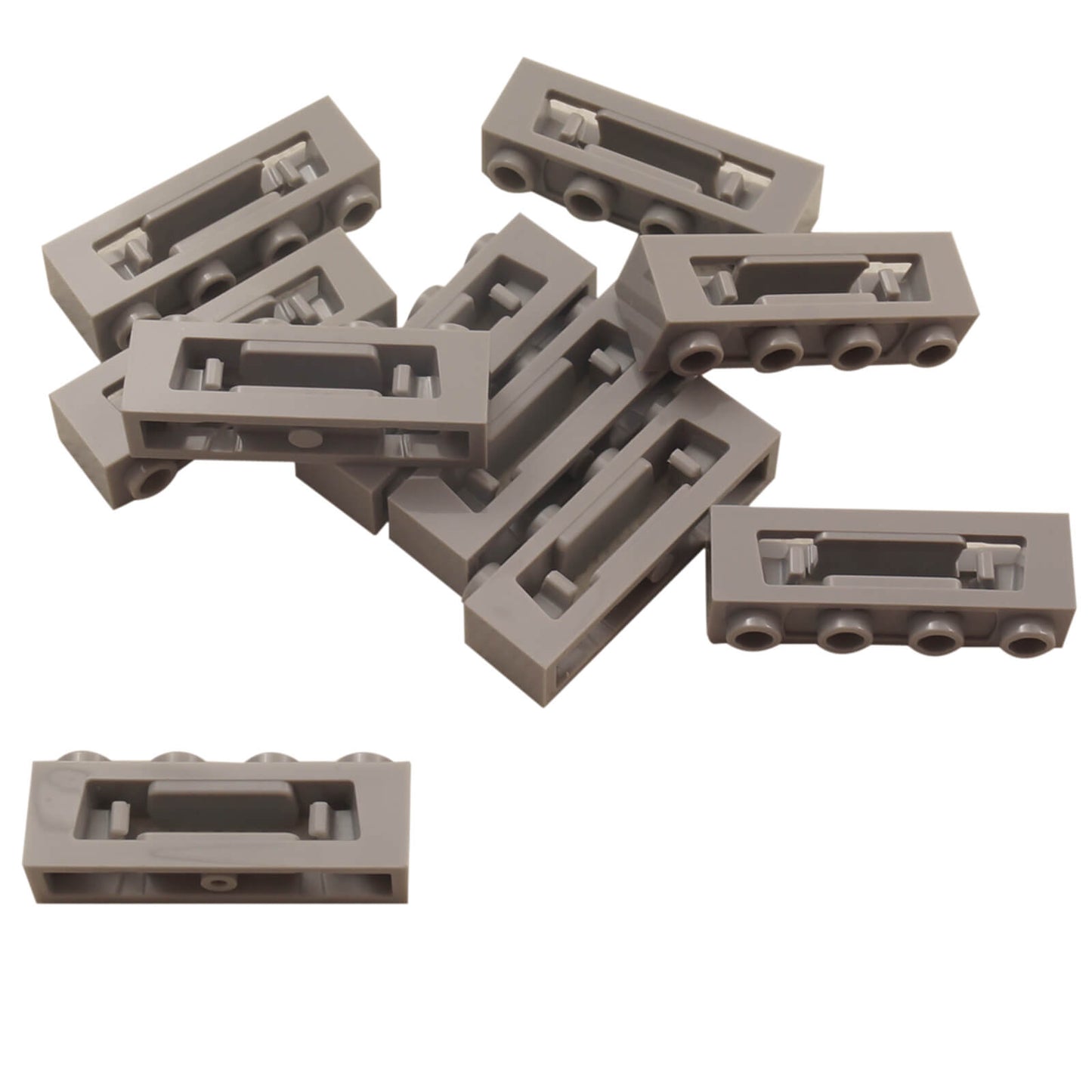 LEGO® Modified Brick 1x4 with inside clips (disk shooter style) in light bluish gray for action and launcher builds