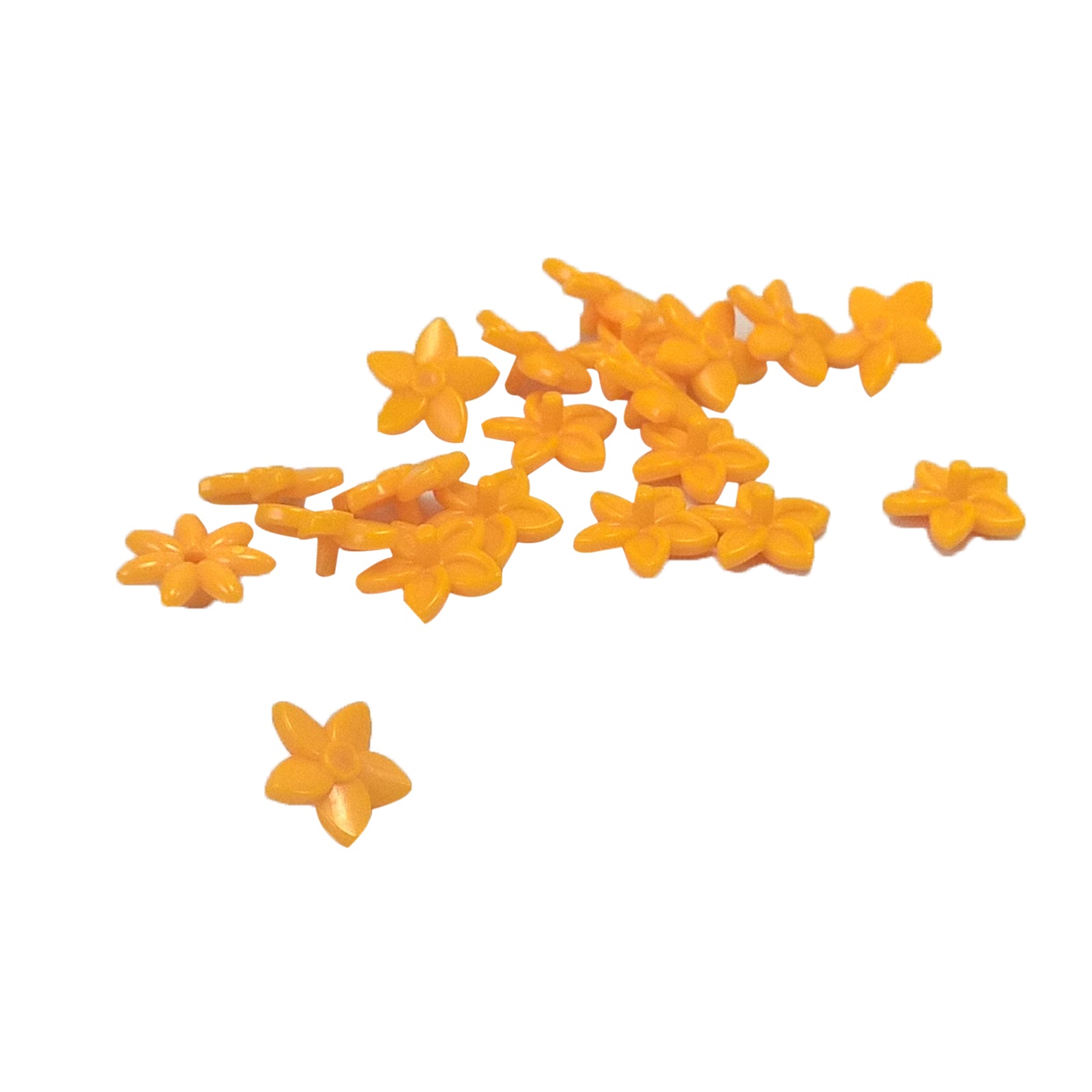 Bright light orange flower hair pin with petal design, small decorative Friends mini-doll hair accessory
