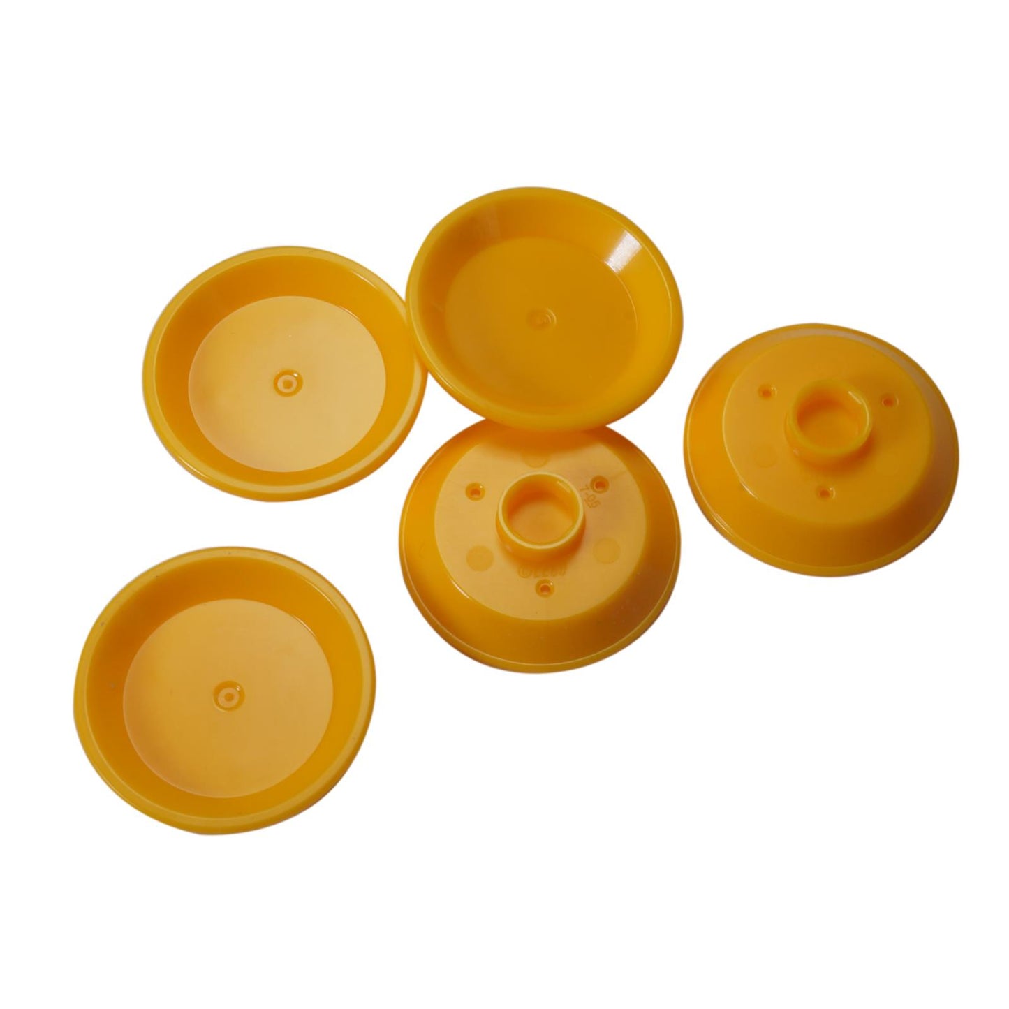 Plato de accesorio estilo Friends redondo en naranja claro brillante, adecuado para construcciones de mesa y cocina de mini muñecas
