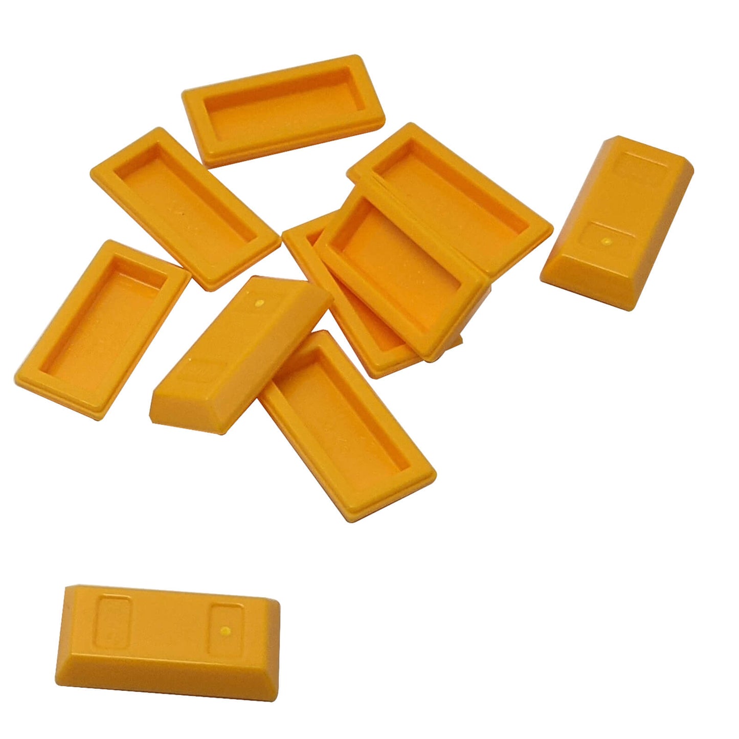 Helles orange LEGO® Minifigur Utensil Goldbarren / - ingot, verwendet als Schatz, Barren oder dekoratives Zubehör
