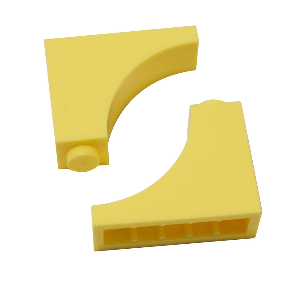 Bright light yellow inverted arch brick 1 x 3 x 2 for LEGO® building structures and curved details
