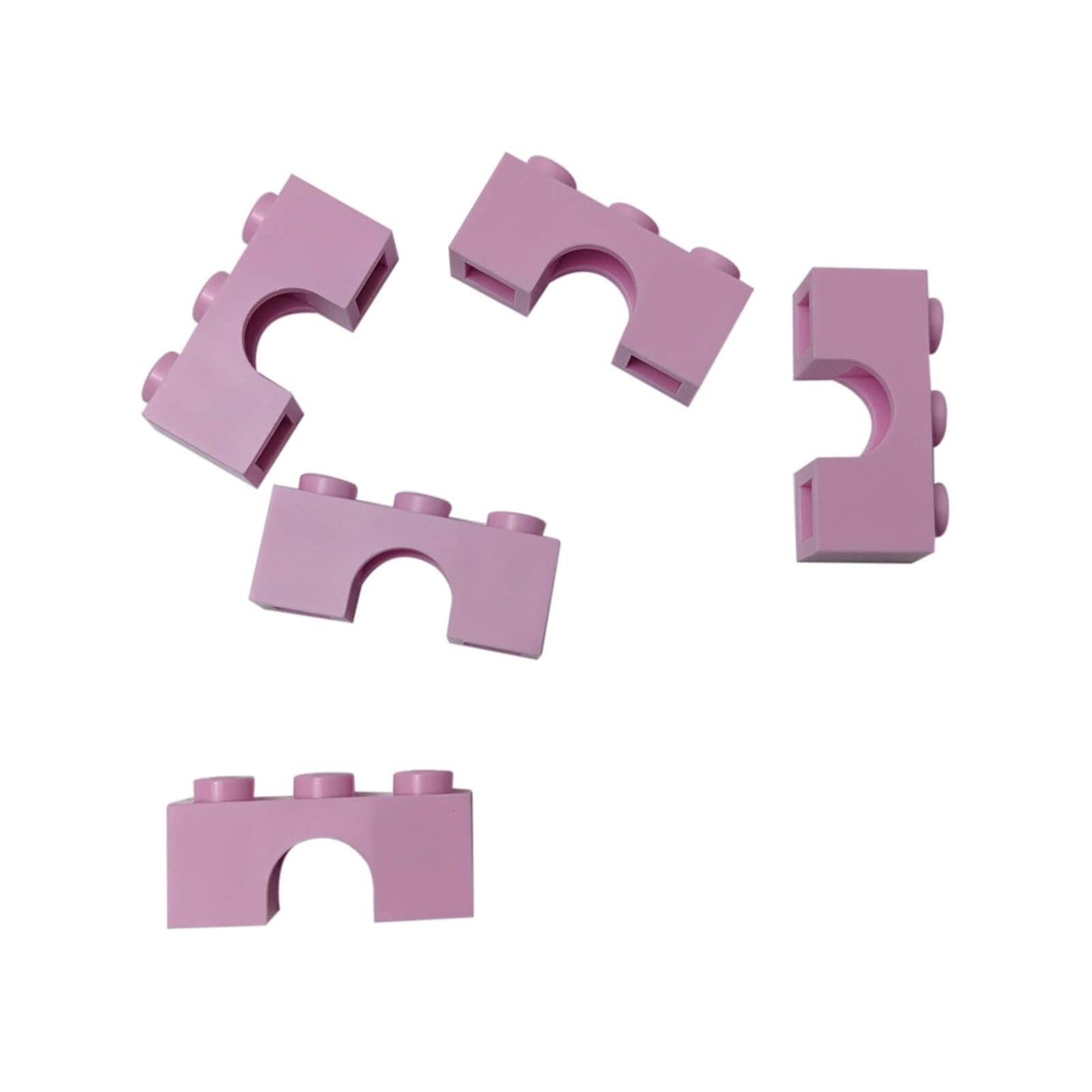 Bright pink arch 1 x 3 brick part 4490 with curved opening for LEGO® building structures and details
