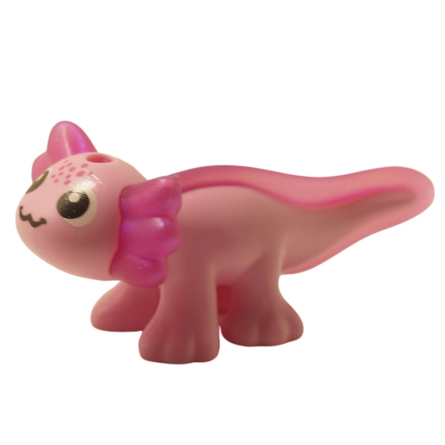 Bright pink axolotl salamander figure side view dark pink fins 114542pb01
