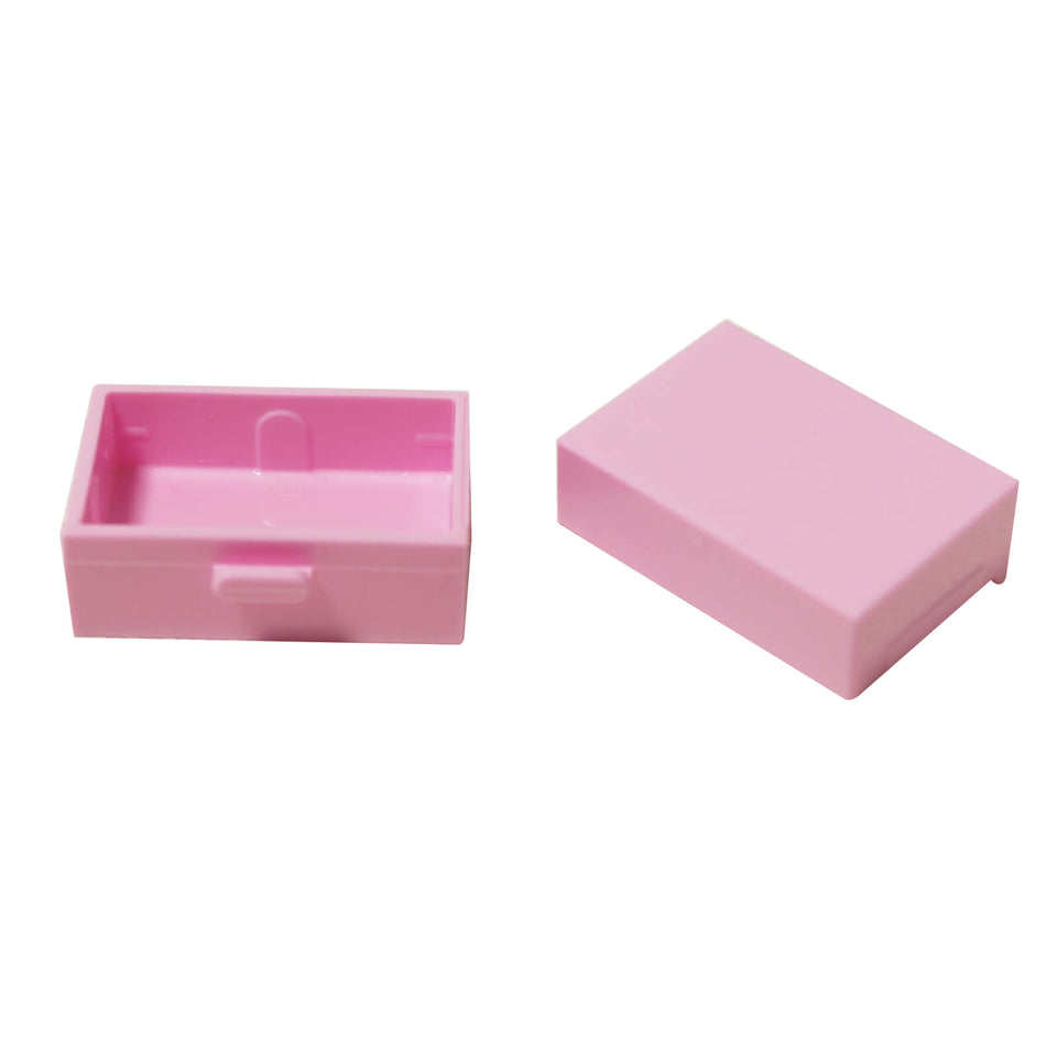 Bright pink cupboard container element measuring 2 x 3 with front drawer, storage-style piece for interior and furniture builds

