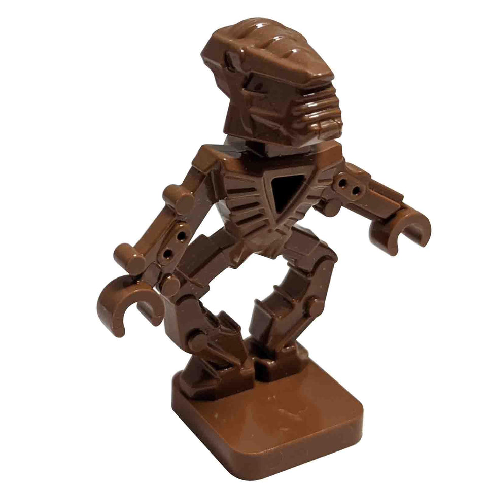 brown lego bionicle mini toa hordika onewa 51639 mechanical figure on base