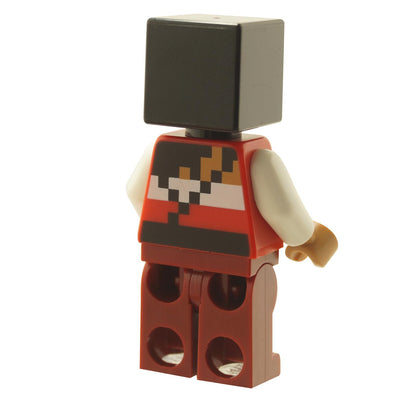 Back view of LEGO® Buccaneer minifigure min171 from Minecraft showing pirate-style torso with belt printing and dark legs

