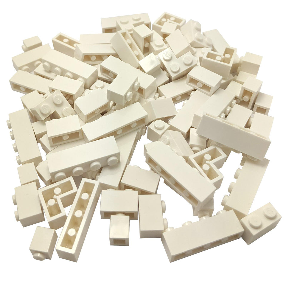 Bulk LEGO® white bricks 100 pieces 1x1 to 1x4 mix with corner bricks