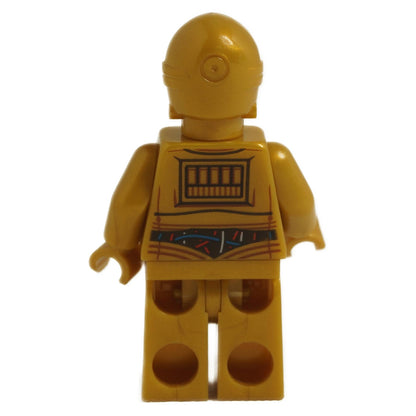 Back view of LEGO® C-3PO minifigure sw0365 showing gold protocol droid body with mechanical detailing
