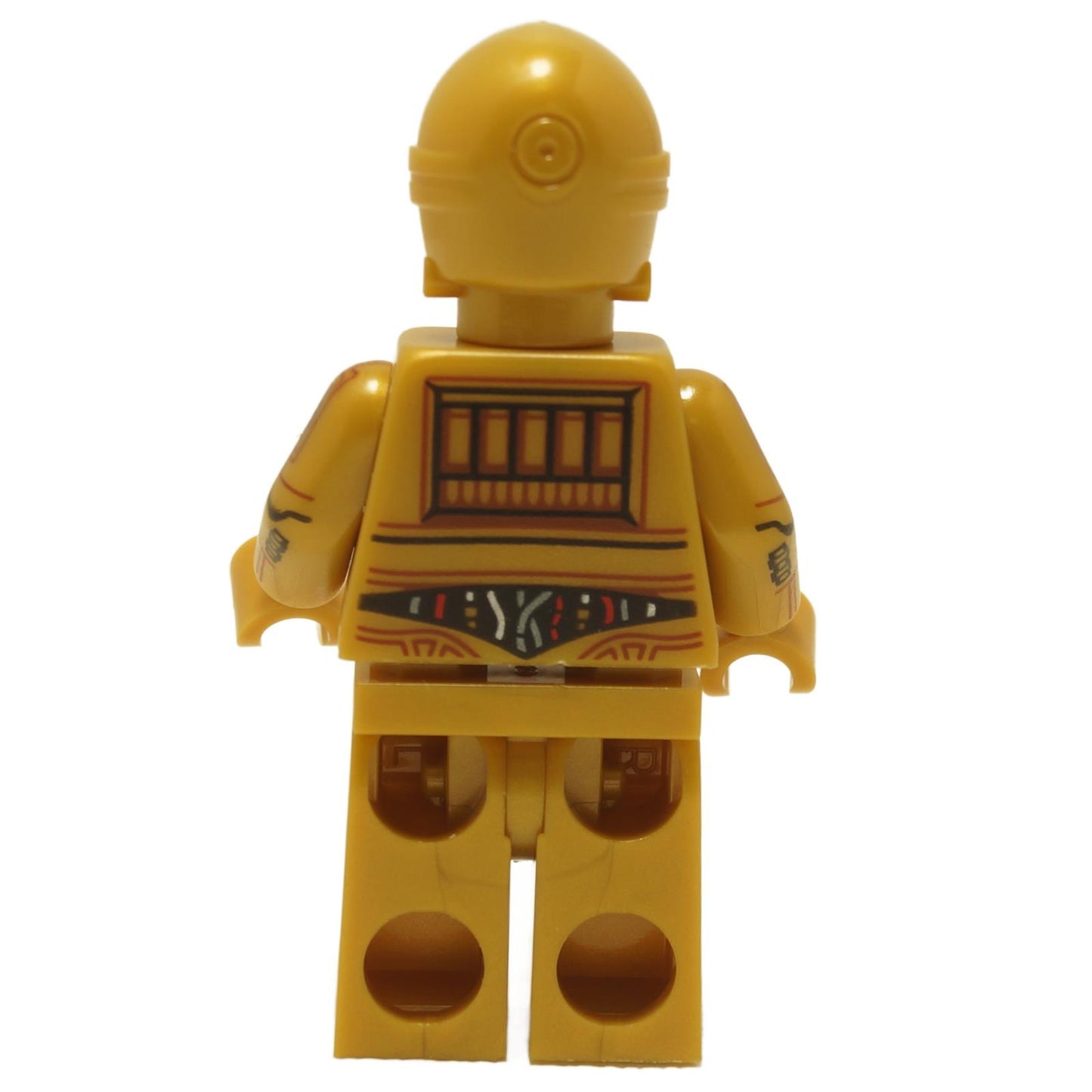 LEGO C-3PO minifigure back view with gold body and detailed printed arms and legs sw1201