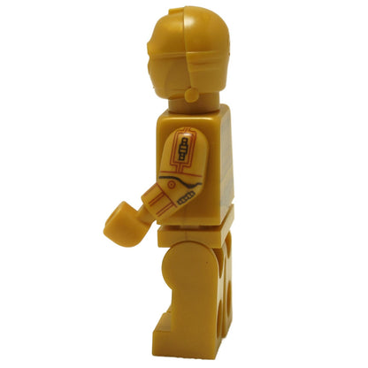LEGO C-3PO minifigure side view with gold body and detailed printed arms and legs sw1201