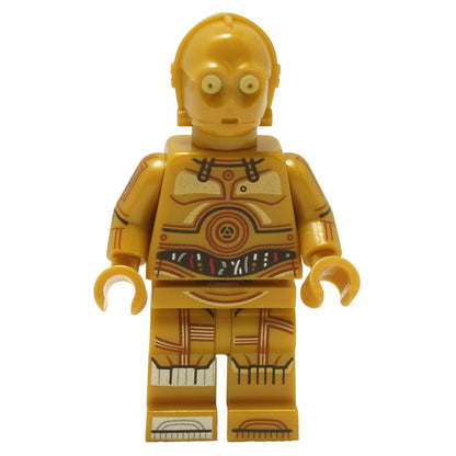 LEGO C-3PO minifigure with detailed gold printing on torso, arms and legs sw1201