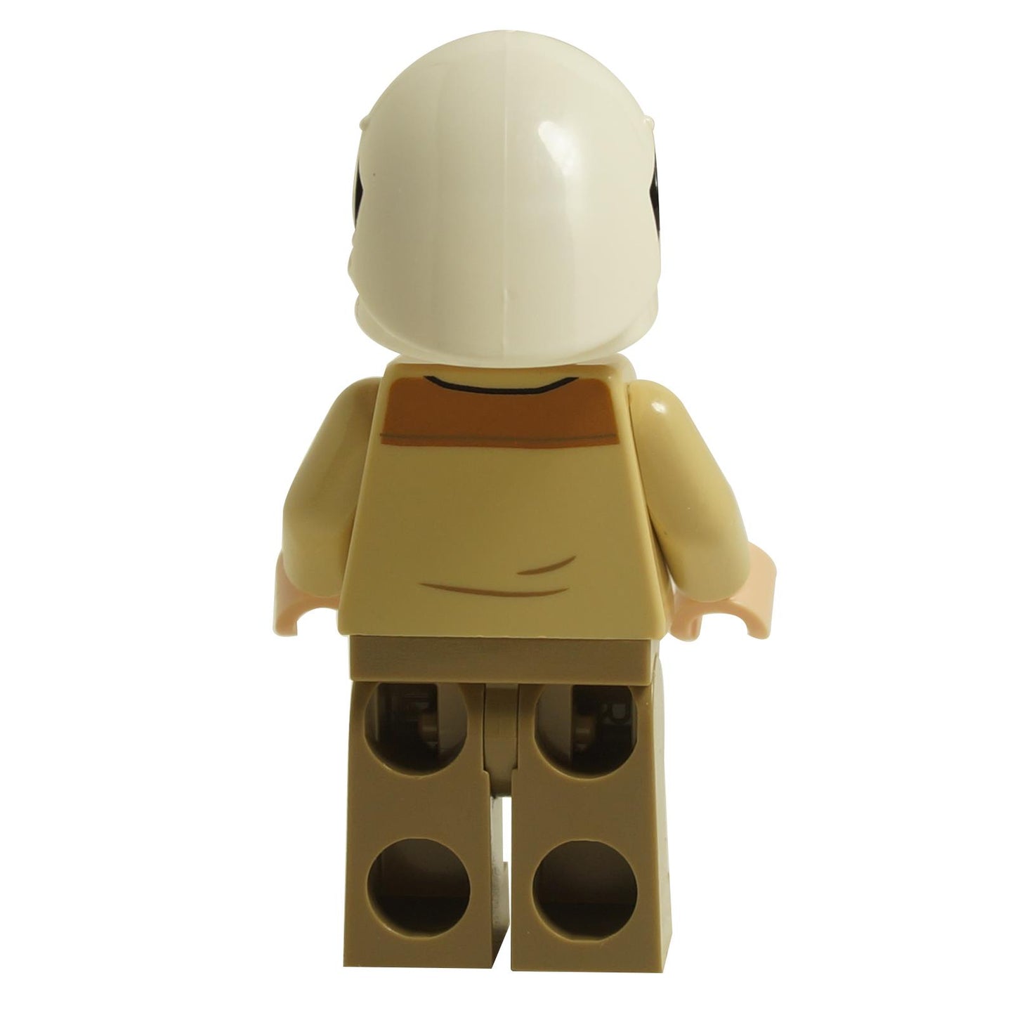 Back view of LEGO® Captain Antilles minifigure sw1328 showing tan rebel uniform and white helmet
