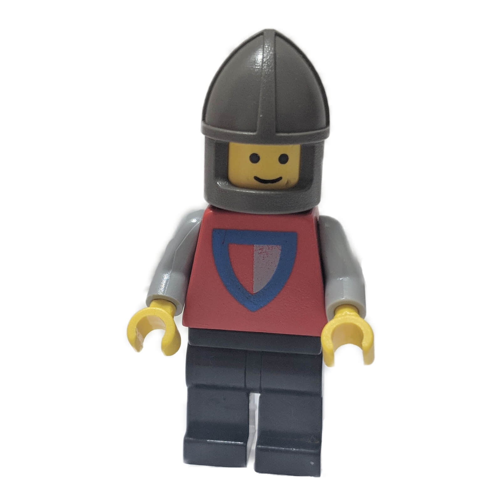 LEGO® Castle Knight minifigure cas002 with halved shield torso and chin-guard helmet