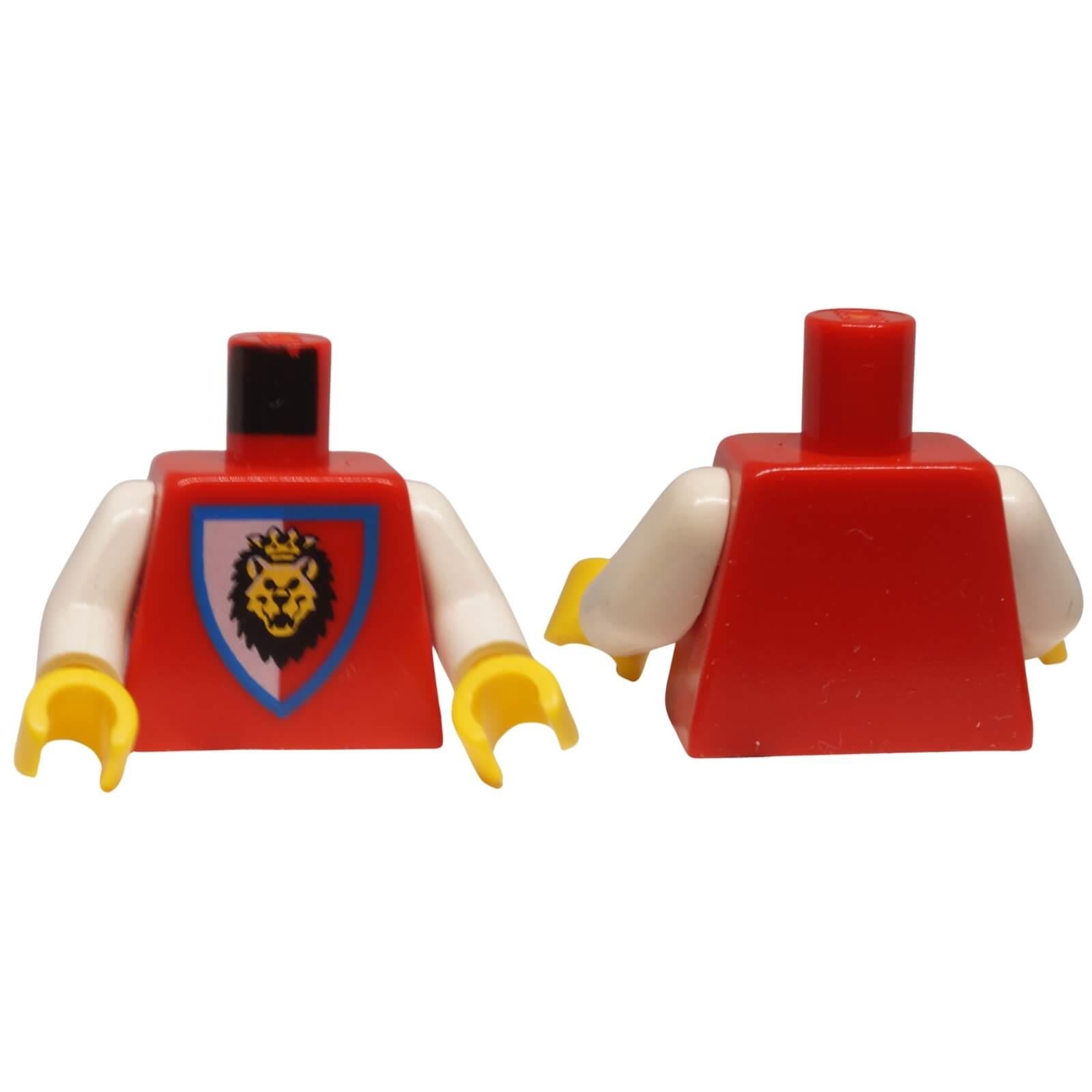 LEGO® Castle Royal Knights torso with crowned lion shield emblem and white arms