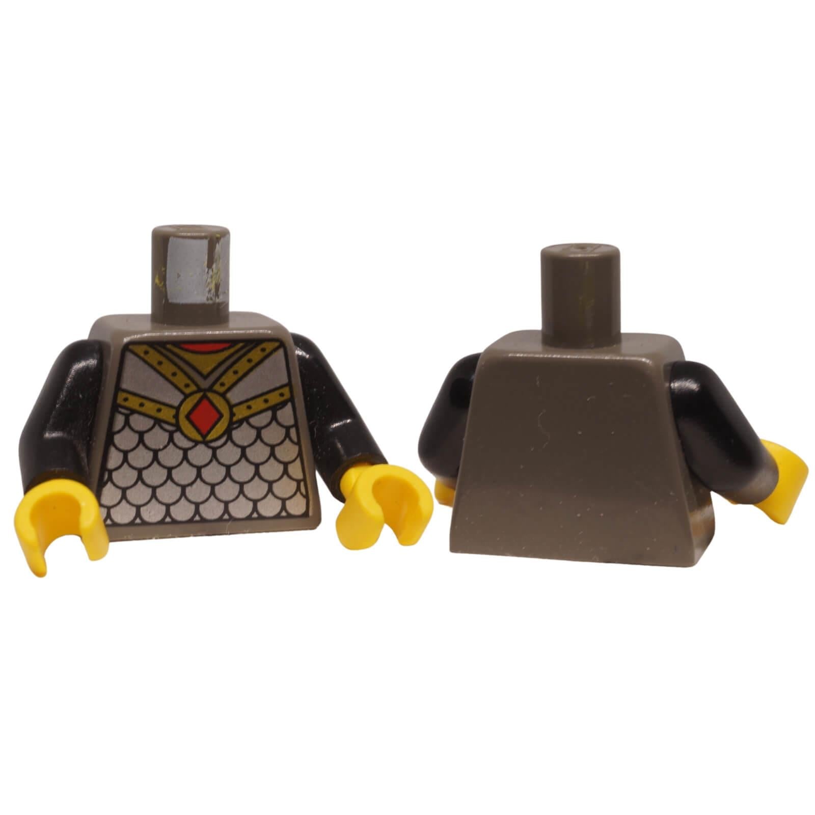 LEGO® Castle torso with scale mail armor and red amulet print