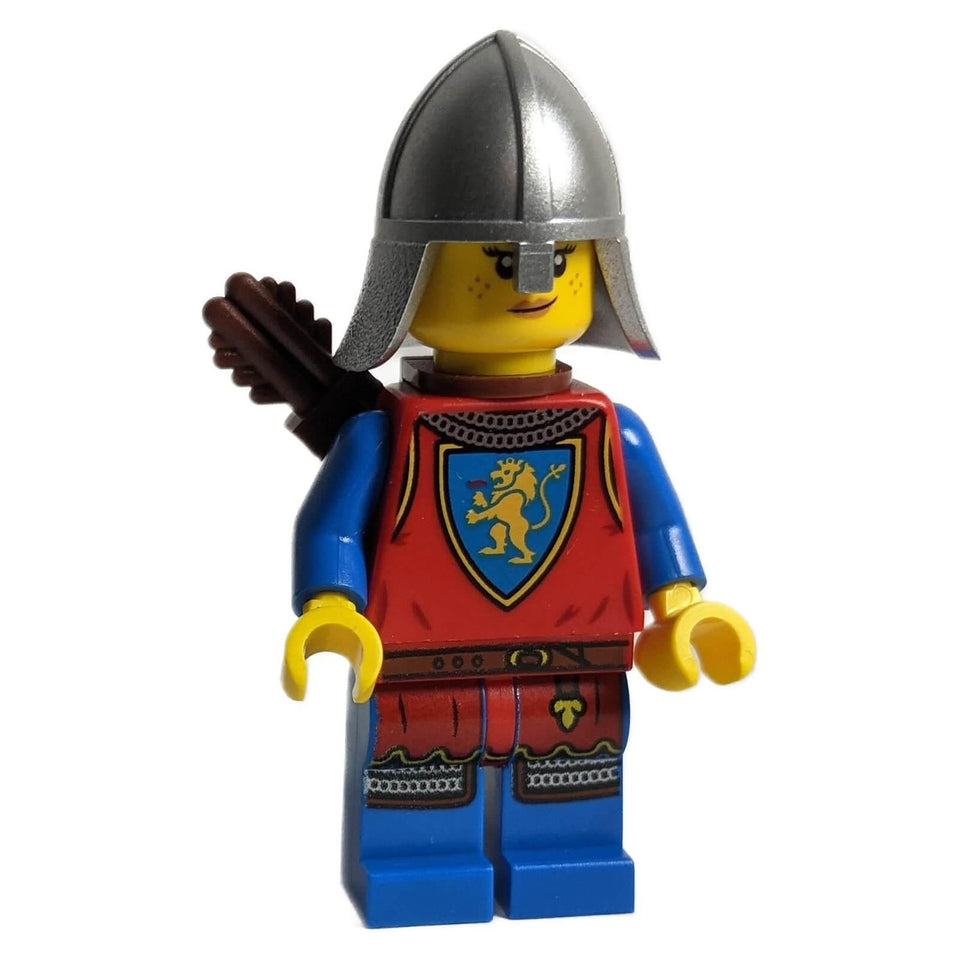 Lion Knight - Female, Flat Silver Neck Protector, Quiver, Freckles