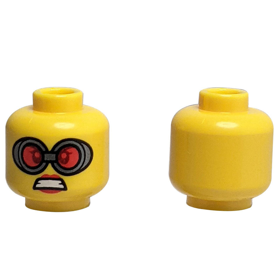Minifigura Cabeza de doble cara con patrón de sonrisa y gafas 
