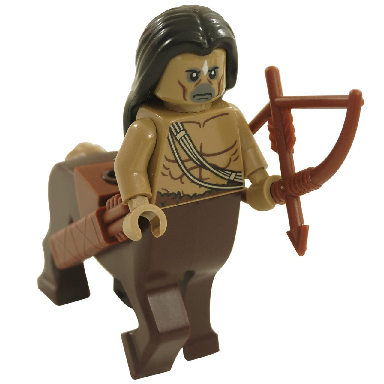 LEGO® Kentaur Minifigurka hp236a s Středně Nugátová trupem, Pískově Zelená pažemi, Tmavě Hnědá koňským tělem a lukem z Harry Potter Zakázaný les: Umbridgeovo setkání