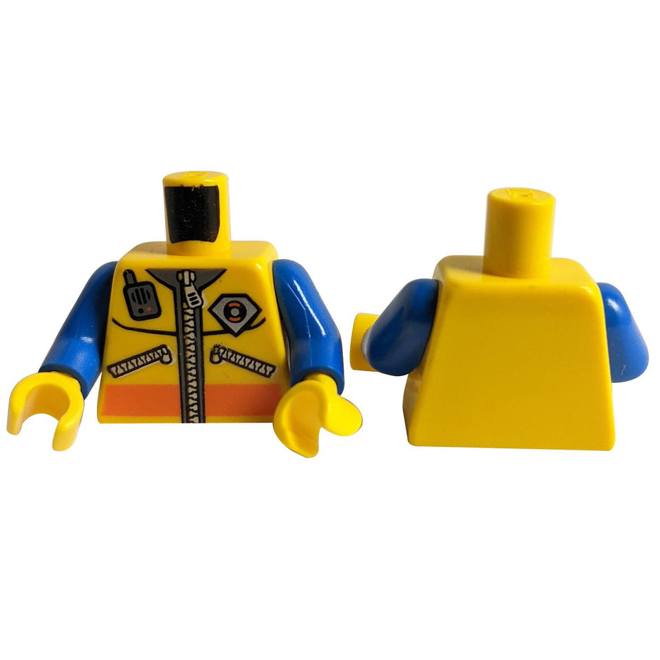Torso Coast Guard City Logo, Zippers and Radio Pattern / Blue Arms / Yellow Hands