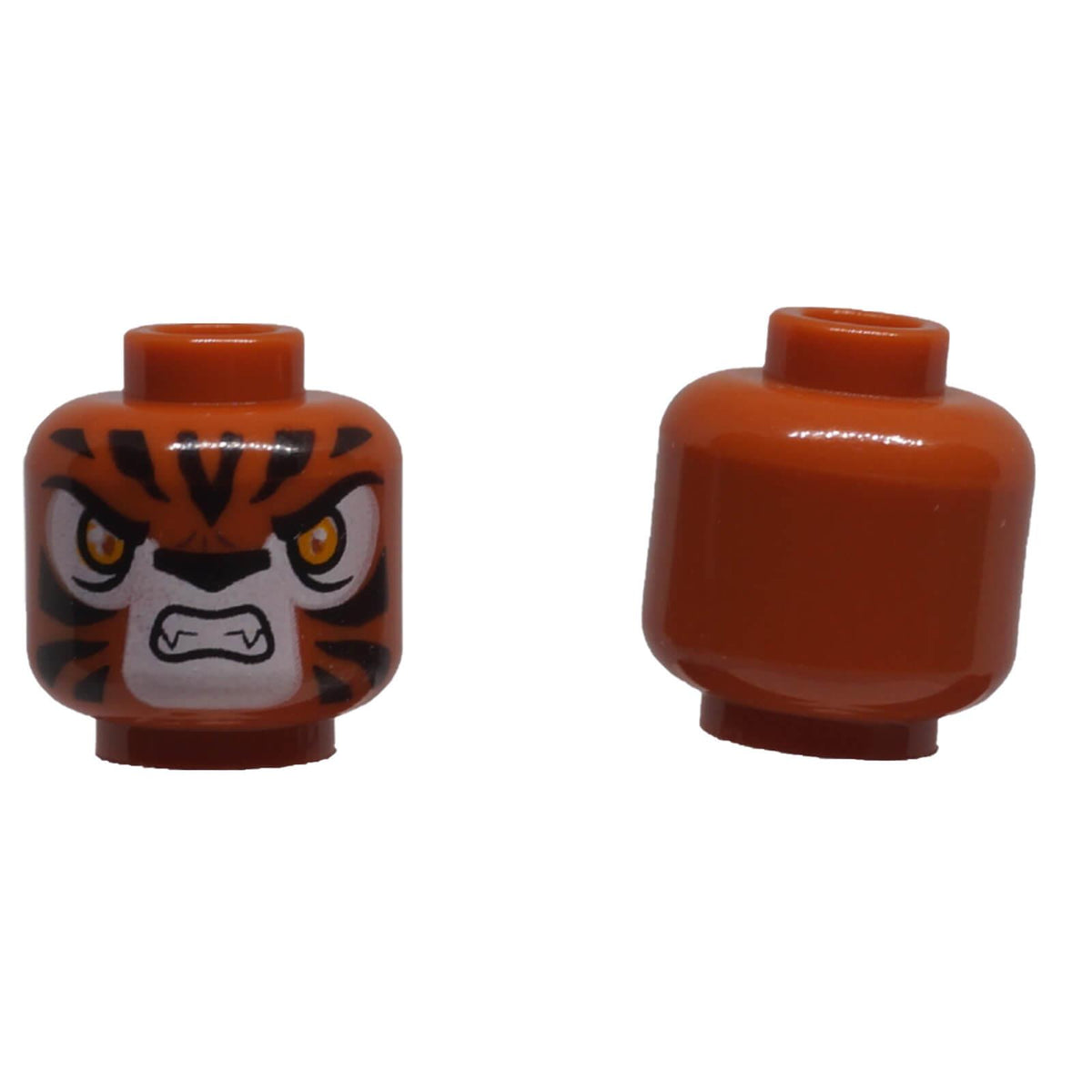 LEGO® Chima Tiger minifigure head 3626pb1299 showing snarling tiger face and plain reverse