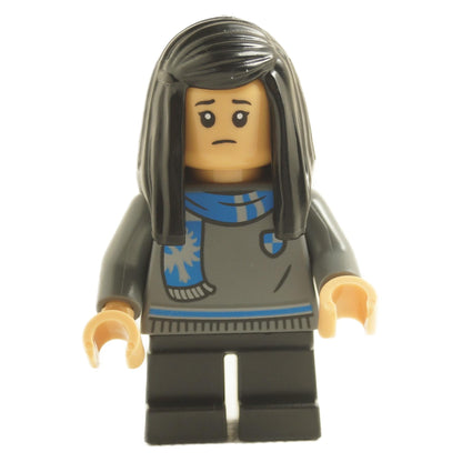 Cho Chang hp522 minifigure with Ravenclaw sweater, blue scarf and long dark hair piece