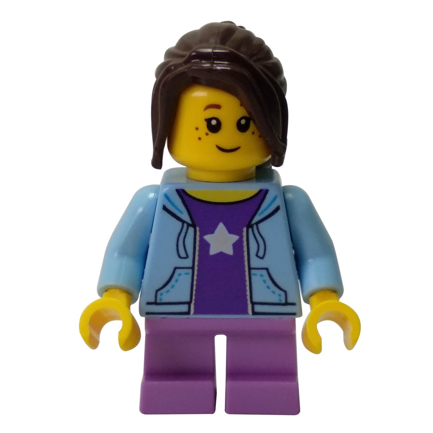 LEGO City bus passenger with blue hoodie and star shirt cty0782