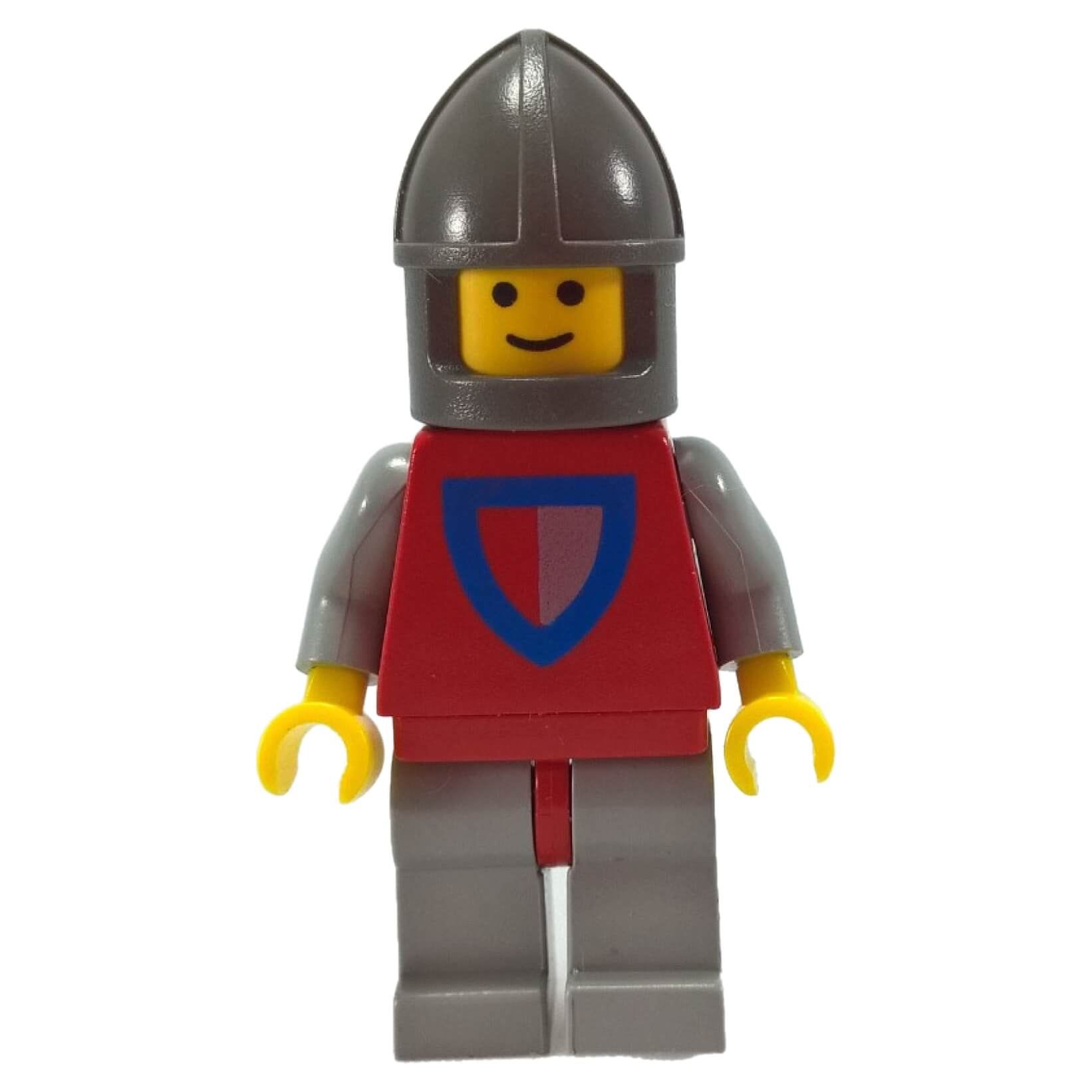 LEGO® Classic Castle Knight minifigure cas075 with red shield torso and dark gray helmet