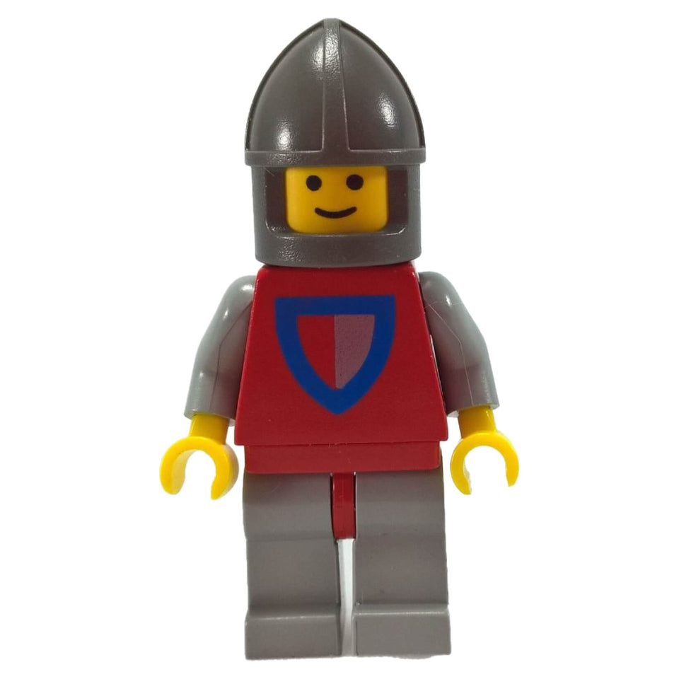 LEGO® Classic Castle Knight minifigure cas075 with red shield torso and dark gray helmet