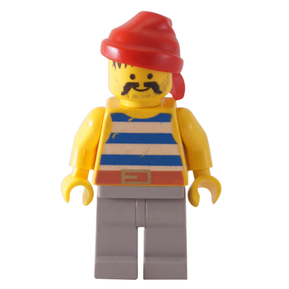 LEGO Pirate Minifigure pi072 with Blue Striped Shirt and Red Bandana