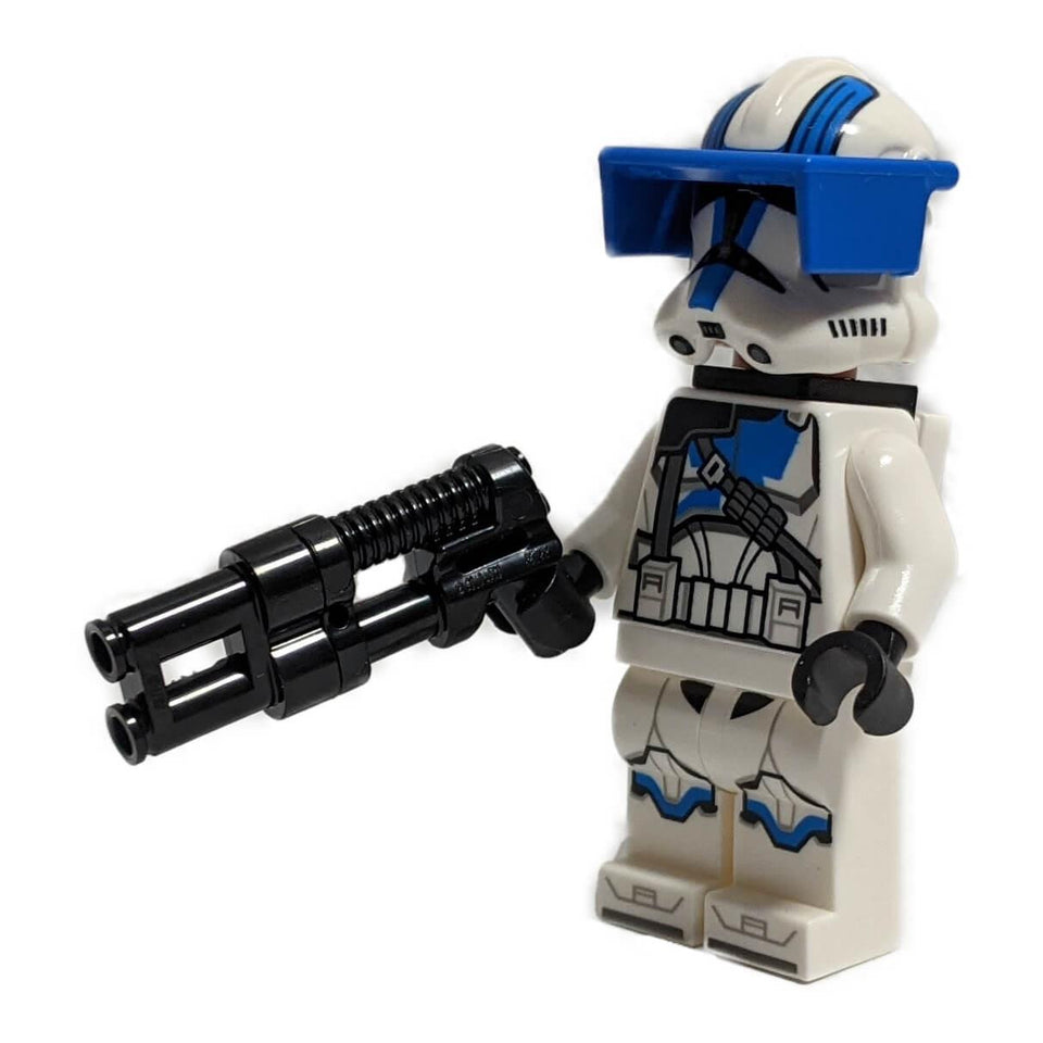 LEGO Minifigura Clon Pesado, Legión 501 (Fase 2) - Azul Visera, Mochila, Huecos para Casco - sw1247 (pose frontal)