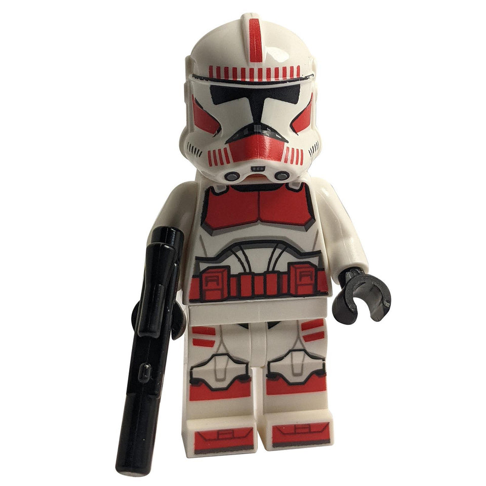 LEGO Minifigura Clone Shock Trooper, Coruscant Guard (Fase 2) - Turrón Cabeza con arma - sw1305wpnew (posición lista)