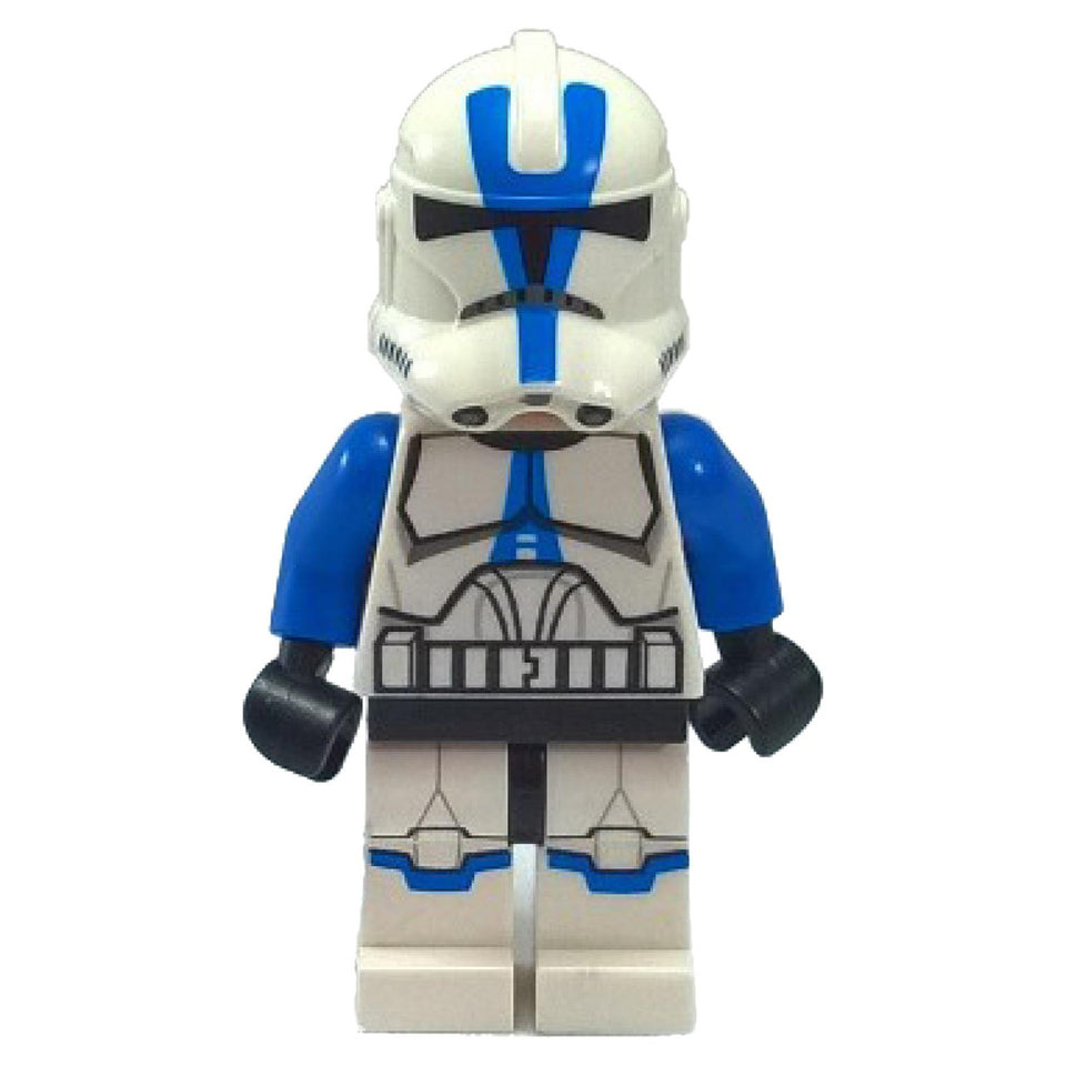 LEGO 501st Legion Clone Trooper minifigure (sw0445) in Clone Wars style Phase 2 armor with large eyes and blue arms.