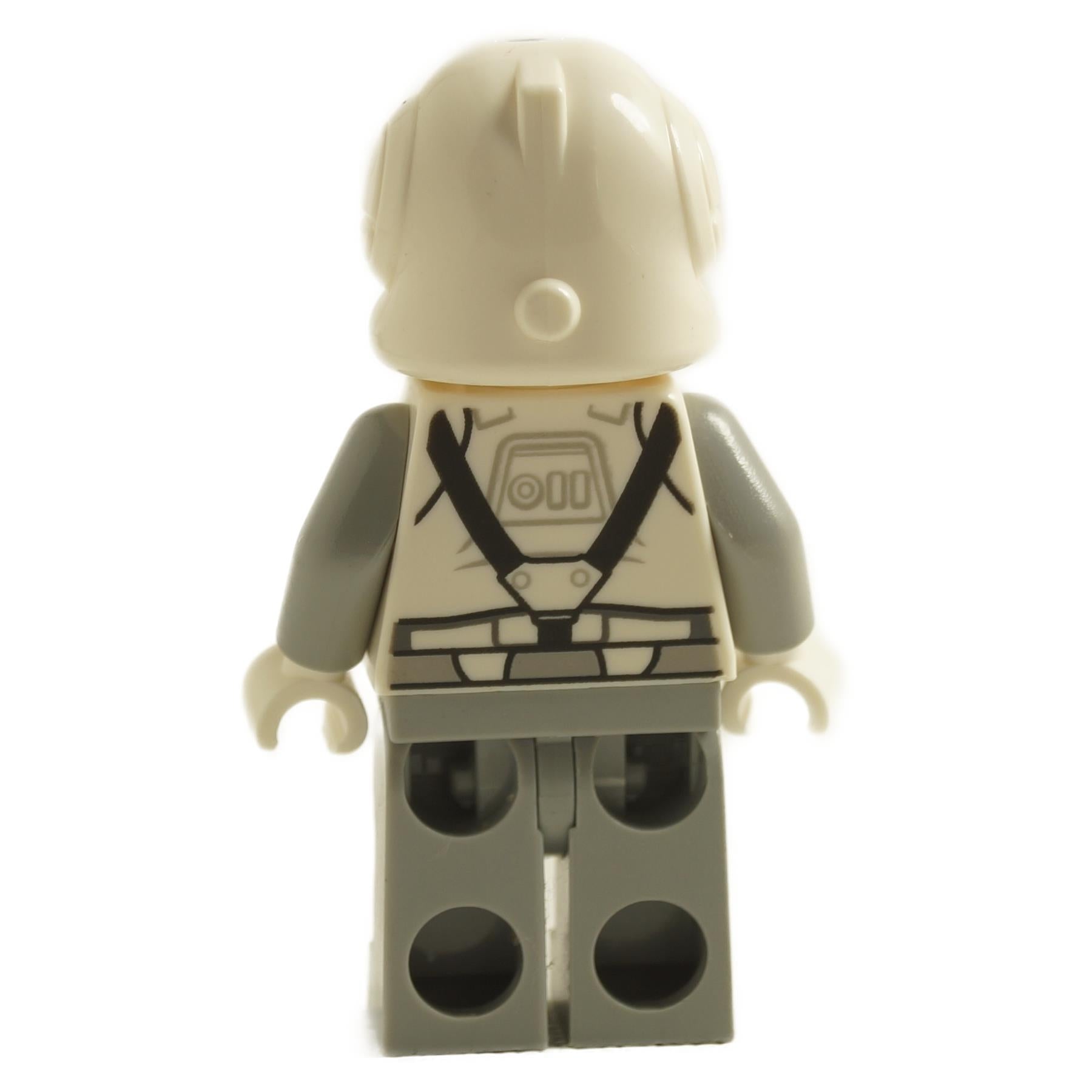 Clone Trooper V-wing Pilot Phase 2 back view with light bluish gray arms and legs and printed harness detail
