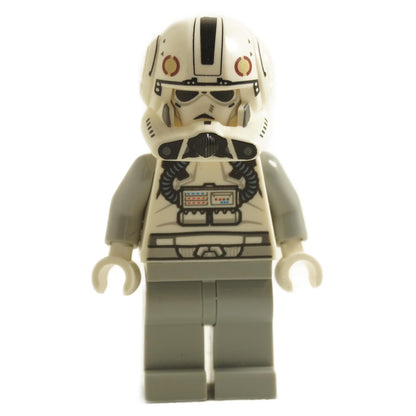 LEGO Star Wars Clone Trooper V-Wing Pilot minifigure with light Bluish Gray arms and legs, and a white head.