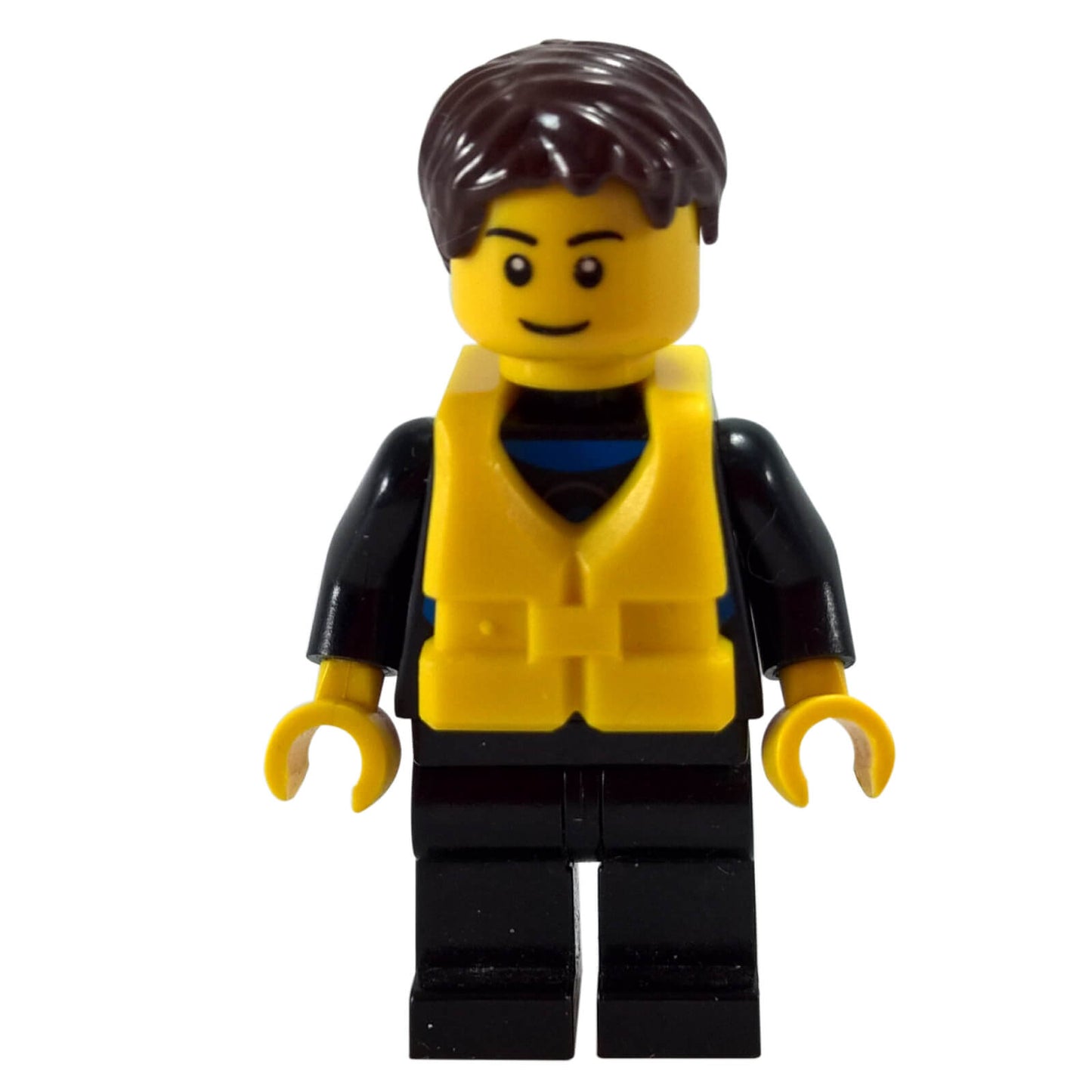 LEGO® City Coast Guard Sailor minifigure cty0413 wearing a black wetsuit and yellow life vest