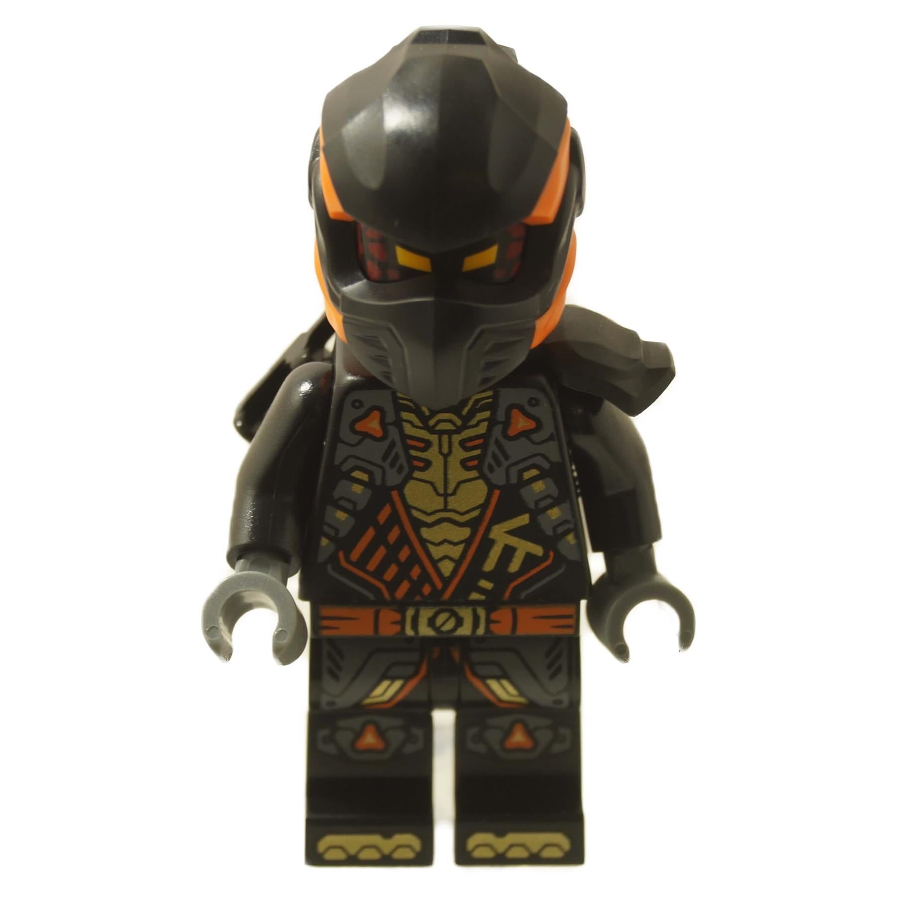 LEGO® NINJAGO® Cole minifigure from Dragons Rising Season 3 with tunic, shoulder armor, head wrap, and scabbard