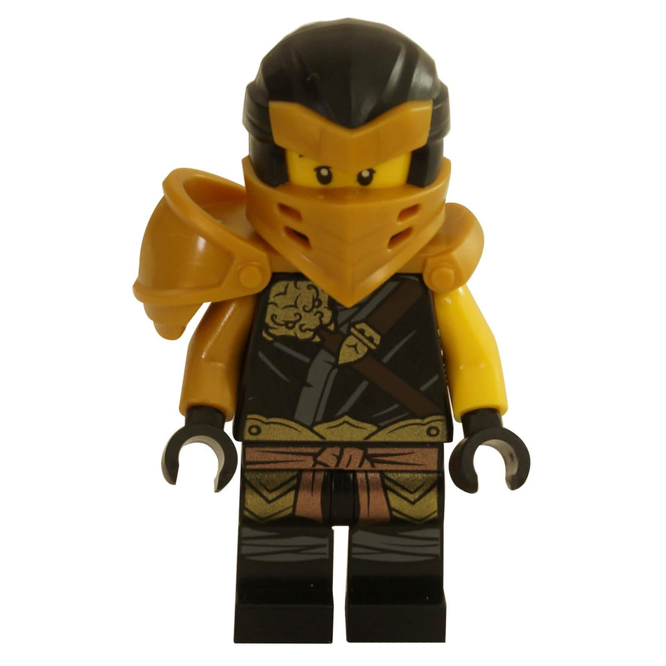 LEGO Cole Hero minifigure njo0606 with gold armor and ninja mask