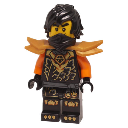 LEGO® NINJAGO® Cole minifigure front view showing black and gold armor Dragons Rising S4