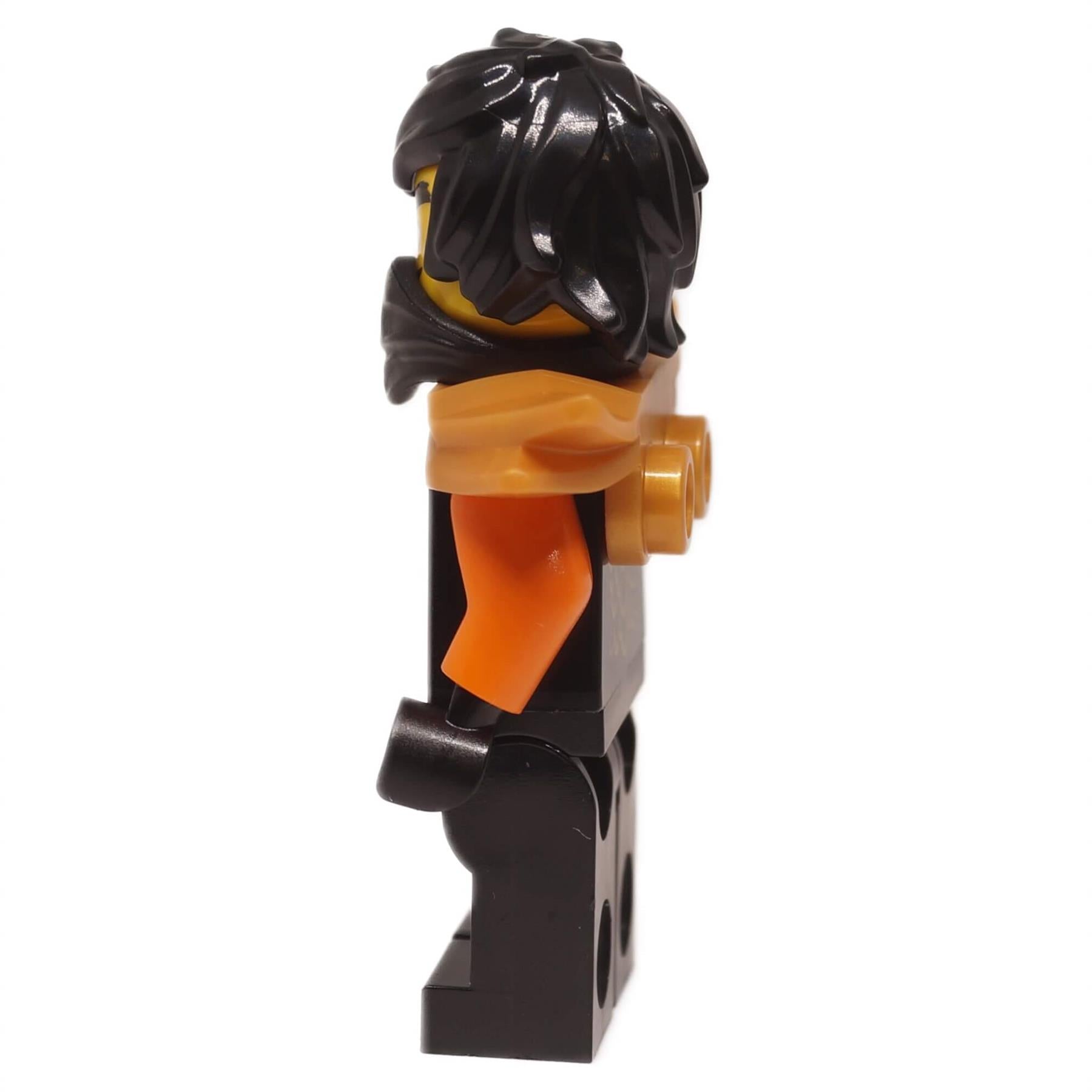 LEGO® NINJAGO® Cole minifigure left side view with black hair and orange arm Dragons Rising S4