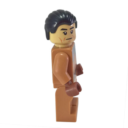 LEGO Star Wars Commander Sato minifigure sw0758 tan uniform scar, side profile.