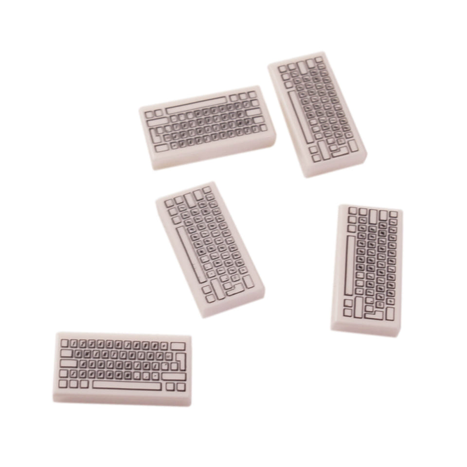 LEGO Computer Keyboard Tile 3069pb030 printed white 1x2 keyboard element
