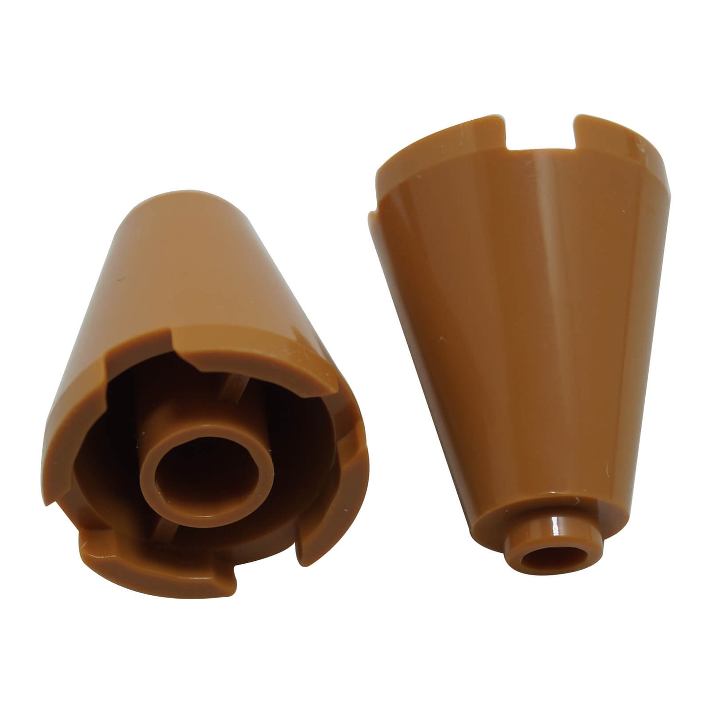 Medium nougat cone 2 x 2 x 2 3942c with completely open stud top for stacking and detailing