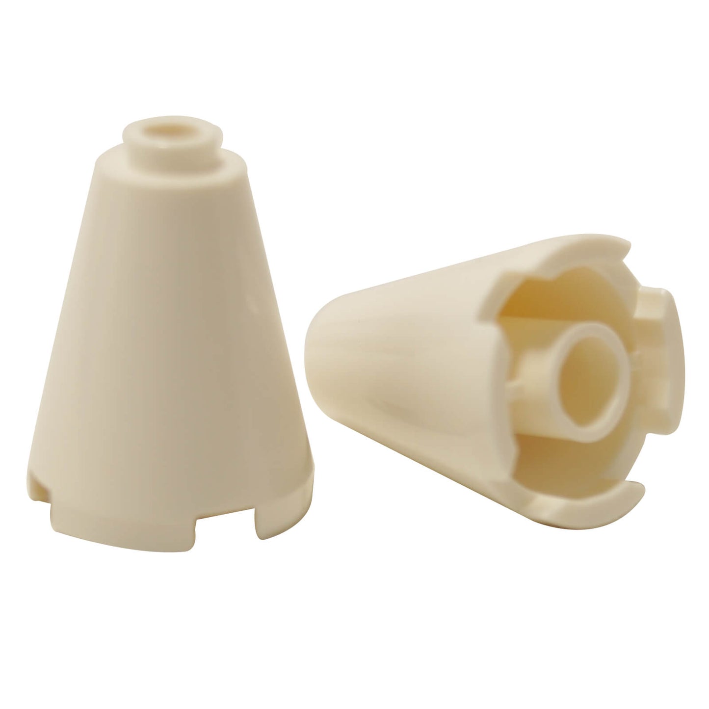 White cone 2 x 2 x 2 3942c with completely open stud top for stacking and clean architectural builds