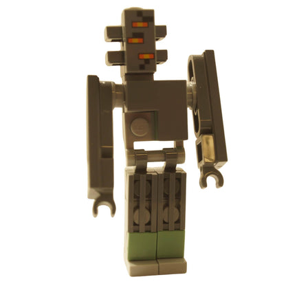 Nariseva minifiguuri harmaa lohkohahmo etunäkymä vihreillä jaloilla min254
