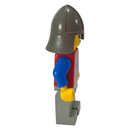 LEGO Crusader Axe Knight cas109 wearing grey medieval helmet side view