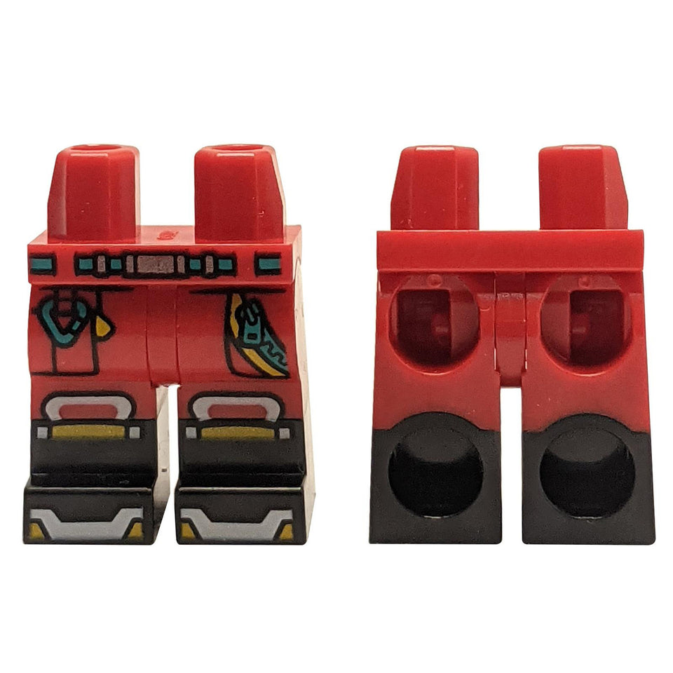 Caderas y piernas con patrón de equipo de carreras rojo 