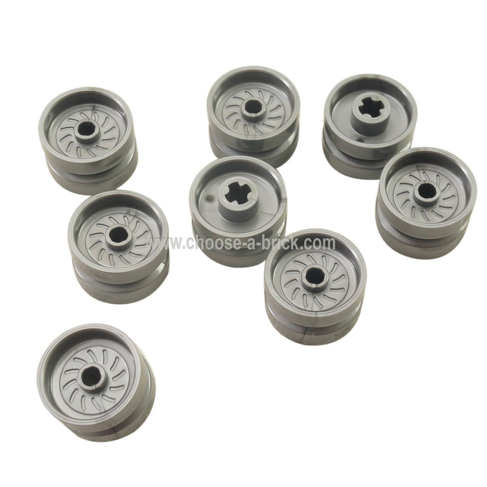 Rueda de 18mm D. x 12mm con agujero para eje y espárrago 