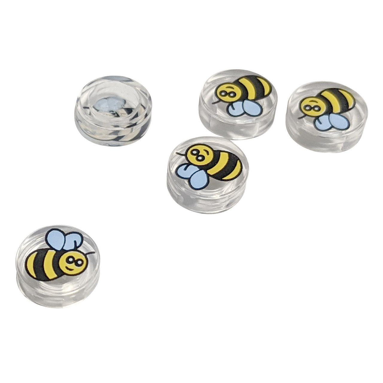 Trans Klar Fliese, Rund 1 x 1 mit Bienenmuster
