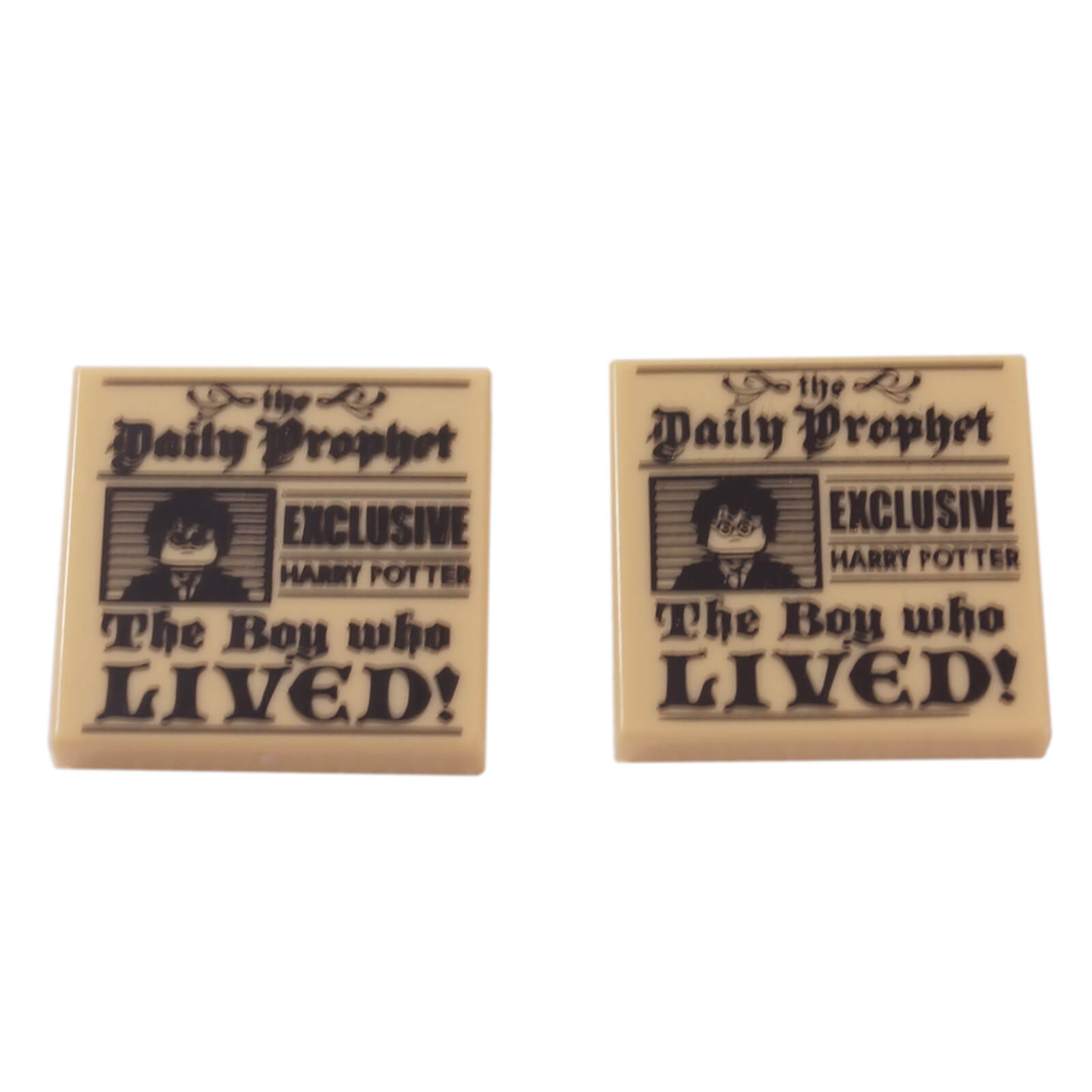 LEGO Harry Potter Daily Prophet newspaper tile with The Boy Who Lived headline 3068pb1156