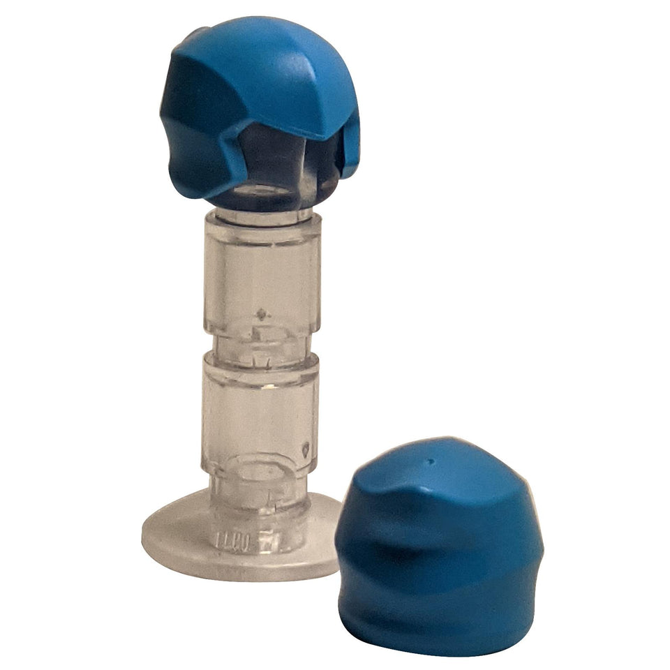 Capucha ninja suave de color azul oscuro con cobertura completa de la cara y forma redondeada elegante para minifigura
